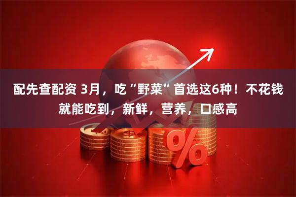 配先查配资 3月，吃“野菜”首选这6种！不花钱就能吃到，新鲜，营养，口感高